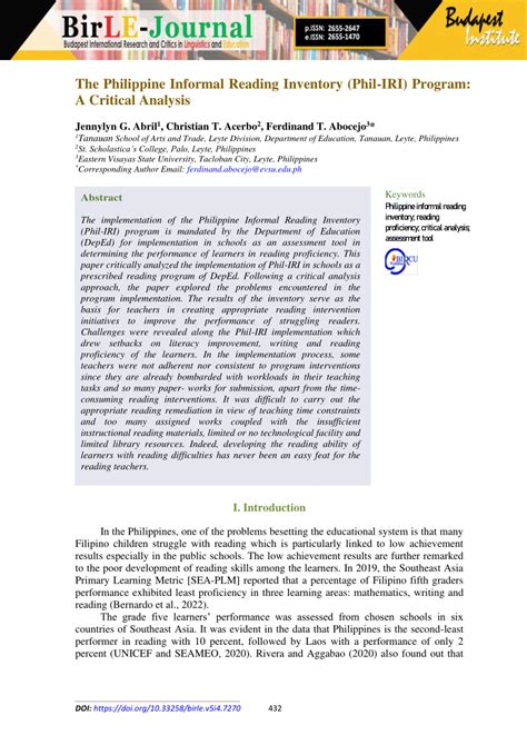(PDF) The Philippine Informal Reading Inventory .